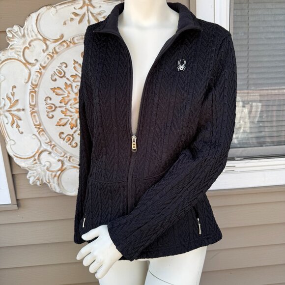Spyder Jackets & Blazers - Women's Spyder Black Cable Stryke Knit Jacket